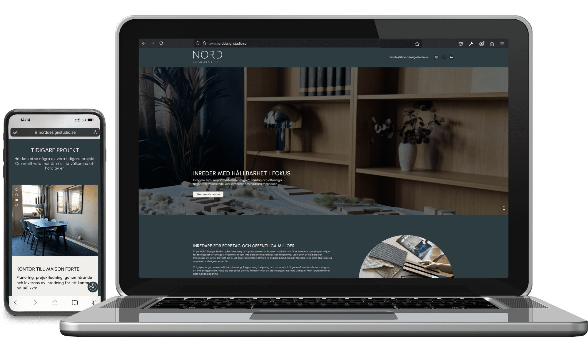 Digitalt visitkort Nord Design Studio